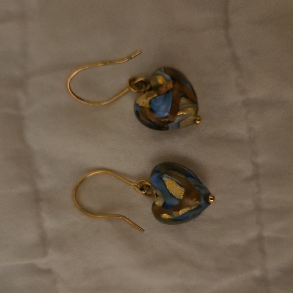 Murano heart earrings - Picture 1 of 1